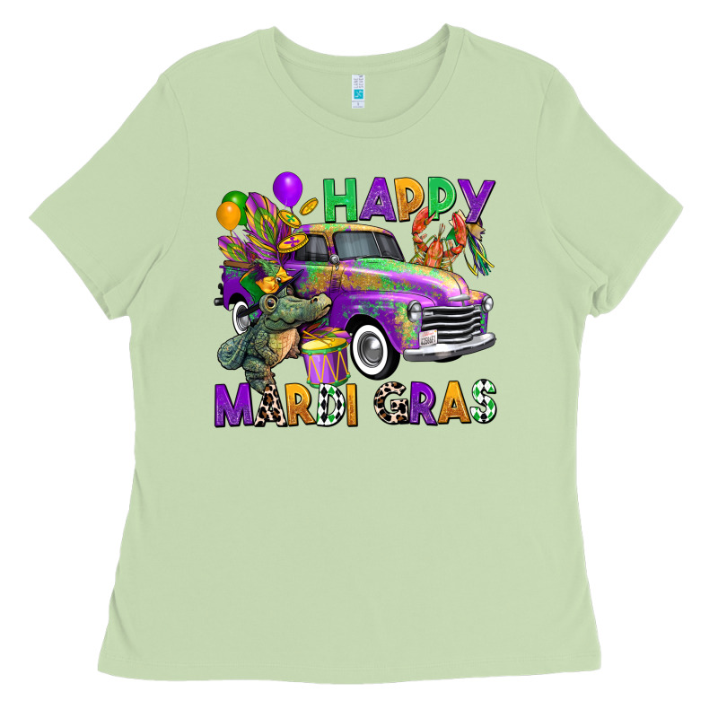 Happy Mardi Gras Truck Ladies Tee by CowGirlArtShop | Teevron