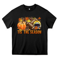 Black Tis' the season Football yellow helmet Heavy Core Tee - NancyCooperArtShop