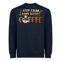 Navy keep calm and make coffee Heavyweight Sweatshirt - BarkalooDesign