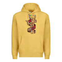 Antique Gold merry christmas skeleton hand Premium Hoodie - CowhideDigitalArt