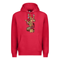 Cardinal merry christmas skeleton hand Premium Hoodie - CowhideDigitalArt