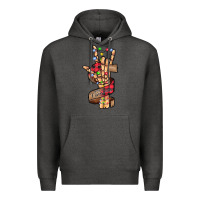 Charcoal Heather merry christmas skeleton hand Premium Hoodie - CowhideDigitalArt