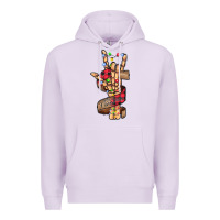 Lilac merry christmas skeleton hand Premium Hoodie - CowhideDigitalArt