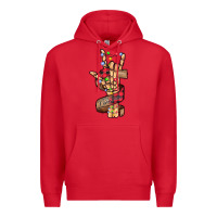 Red merry christmas skeleton hand Premium Hoodie - CowhideDigitalArt