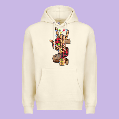 Merry Christmas Skeleton Hand Premium Hoodie Designed By Cowhidedigitalart
