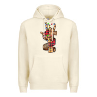 Sandshell merry christmas skeleton hand Premium Hoodie - CowhideDigitalArt