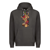 Smoke merry christmas skeleton hand Premium Hoodie - CowhideDigitalArt