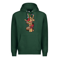 Sports Green merry christmas skeleton hand Premium Hoodie - CowhideDigitalArt