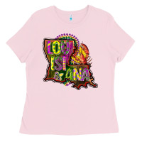 Bubblegum Pink louisiana map Ladies Tee - CowGirlArtShop