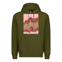 Army Green valentines day burlap background Premium Hoodie - Jasminsmagicworld
