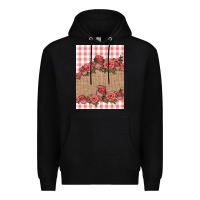 Black valentines day burlap background Premium Hoodie - Jasminsmagicworld