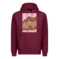 Burgundy valentines day burlap background Premium Hoodie - Jasminsmagicworld