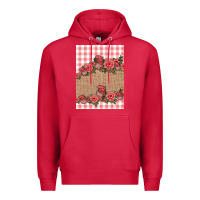 Cardinal valentines day burlap background Premium Hoodie - Jasminsmagicworld