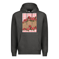 Charcoal Heather valentines day burlap background Premium Hoodie - Jasminsmagicworld