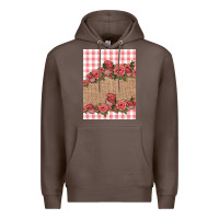 Coffee valentines day burlap background Premium Hoodie - Jasminsmagicworld