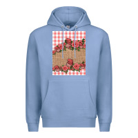 Colony Blue valentines day burlap background Premium Hoodie - Jasminsmagicworld