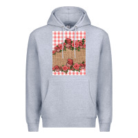 Heather Grey valentines day burlap background Premium Hoodie - Jasminsmagicworld