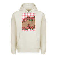 Oatmeal Heather valentines day burlap background Premium Hoodie - Jasminsmagicworld