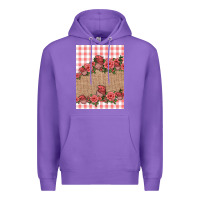 Purple valentines day burlap background Premium Hoodie - Jasminsmagicworld