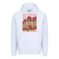 White valentines day burlap background Premium Hoodie - Jasminsmagicworld