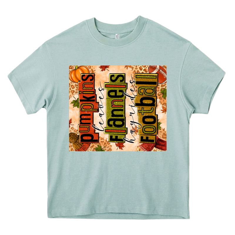Pumpkins Leaves Flannels Hayrides Football Heavy Core Tee by texasbilliewilder | Teevron