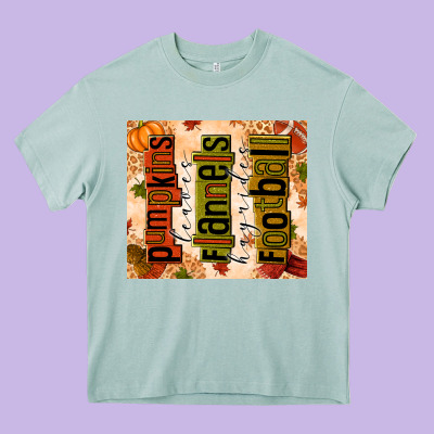 Pumpkins Leaves Flannels Hayrides Football Heavy Core Tee Designed By Texasbilliewilder