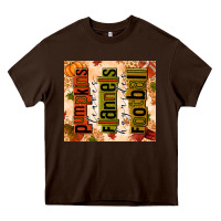 Chocolate Brown Pumpkins Leaves Flannels Hayrides Football Heavy Core Tee - texasbilliewilder