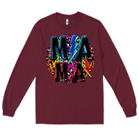 Burgundy Mama lightning bolts Mother's Day Long Sleeve Tee - FaDigitalArtStudio