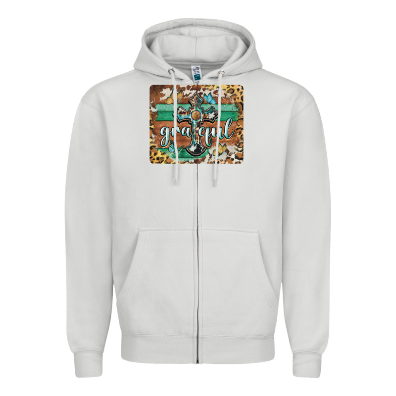 Grateful Cross Mousepad Zipper Hoodie by BarkalooDesign | Teevron