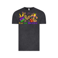 Vintage Black peace love mardi gras olivia Vintage Tee - OliviaCreatesArt