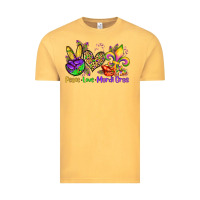 Vintage Mustard peace love mardi gras olivia Vintage Tee - OliviaCreatesArt