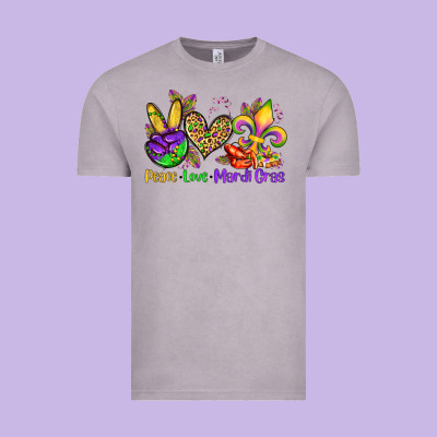 Peace Love Mardi Gras Olivia Vintage Tee Designed By Oliviacreatesart