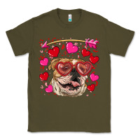 Army Green valentine's day  brown english bulldog Classic Tee - RanaPortraitStore