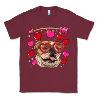 Burgundy valentine's day  brown english bulldog Classic Tee - RanaPortraitStore