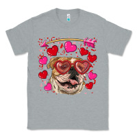 Heather Grey valentine's day  brown english bulldog Classic Tee - RanaPortraitStore