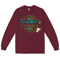 Burgundy turquoise gemstone and taquila Long Sleeve Tee - RanaPortraitStore
