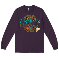 Plum turquoise gemstone and taquila Long Sleeve Tee - RanaPortraitStore