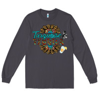 Smoke turquoise gemstone and taquila Long Sleeve Tee - RanaPortraitStore