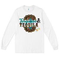 White turquoise gemstone and taquila Long Sleeve Tee - RanaPortraitStore
