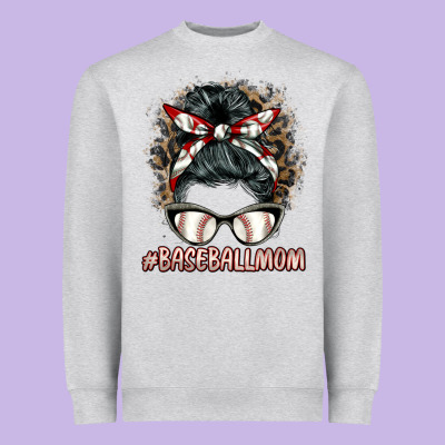 Baseballmom Messy Bun Heavyweight Sweatshirt Designed By Barkaloodesign