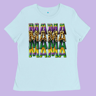 Mama Mardi Gras Ladies Tee Designed By Cowgirlartshop