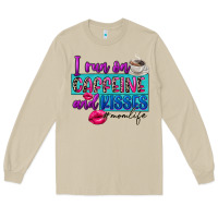 Mushroom I run on caffeine and kisses Long Sleeve Tee - FaDigitalArtStudio