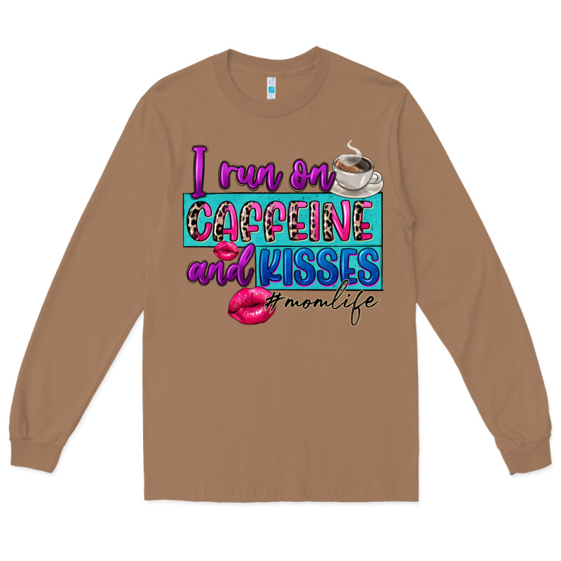 I Run On Caffeine And Kisses Long Sleeve Tee by FaDigitalArtStudio | Teevron