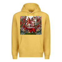 Antique Gold merry Christmas Premium Hoodie - CowhideDigitalArt