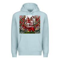 Blue Mist merry Christmas Premium Hoodie - CowhideDigitalArt