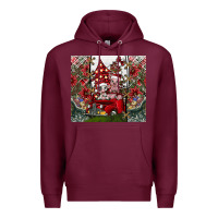 Burgundy merry Christmas Premium Hoodie - CowhideDigitalArt