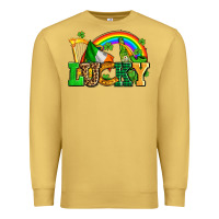 Antique Gold lucky with st patricks elements Premium Sweatshirt - AdoDesignShop