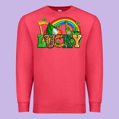 Lucky With St Patricks Elements Premium Sweatshirt Designed By Adodesignshop
