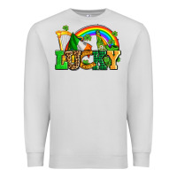 Dove Grey lucky with st patricks elements Premium Sweatshirt - AdoDesignShop