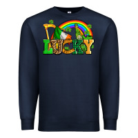 Navy lucky with st patricks elements Premium Sweatshirt - AdoDesignShop